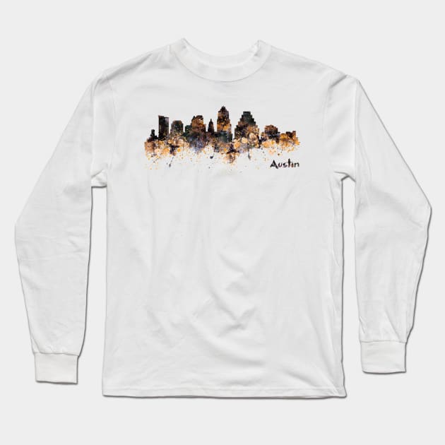 Austin Skyline Long Sleeve T-Shirt by Marian Voicu